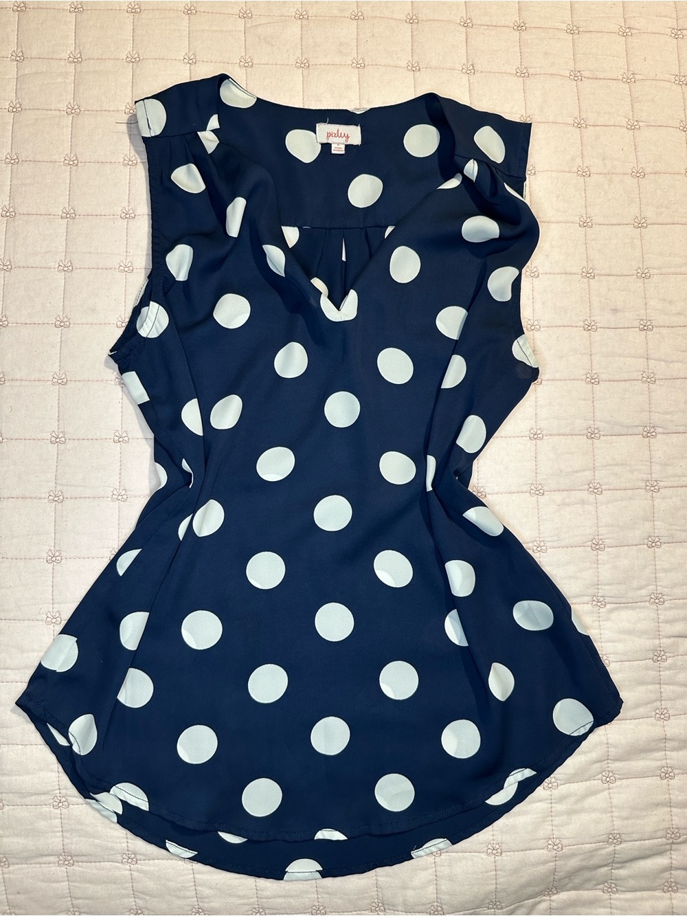 Pixley Polka Dot Sleeveless V-Neck Blouse